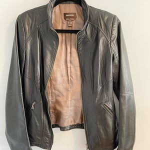 Authentic Danier Black Leather Jacket Excellent Condition Size XS
